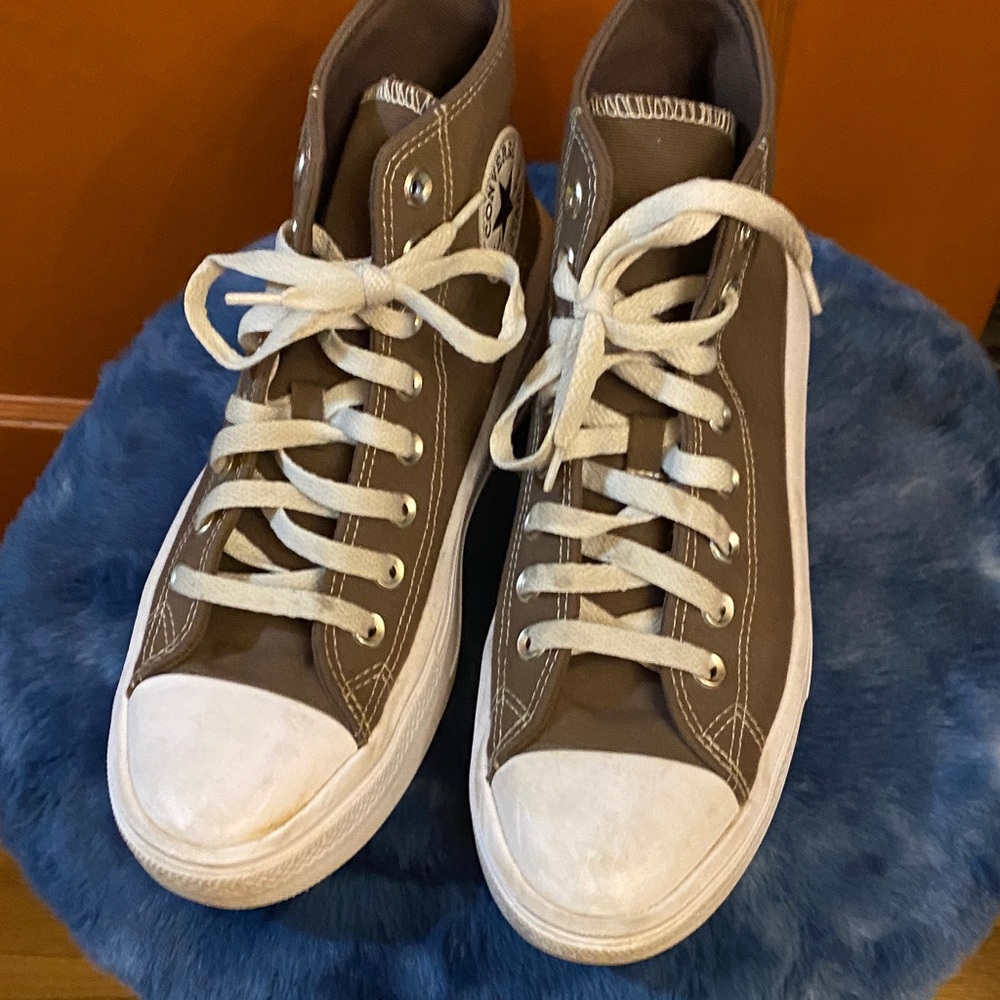 Converse Brown High-Tops with White Soles